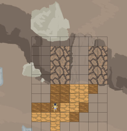 Environment Rough with a  super imposed grid